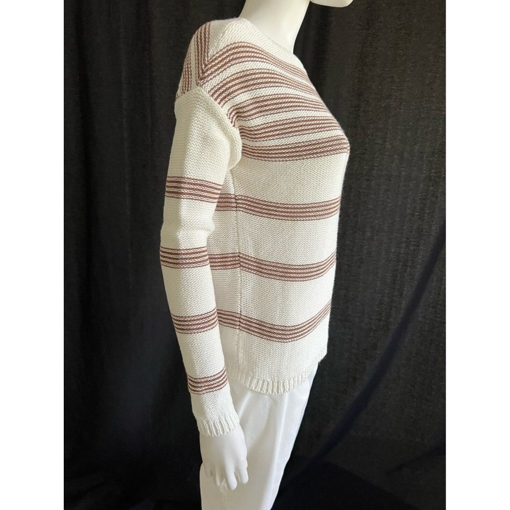 Ann Taylor Women's Loft Sweater Striped Cream Beige Size XS - Picture 3 of 6